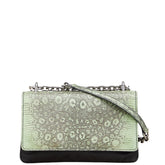 プラダ パイソン型押し チェーン ショルダーバッグ ハンドバッグ ブラック グリーン ナイロン レザー レディース PRADA 【中古】